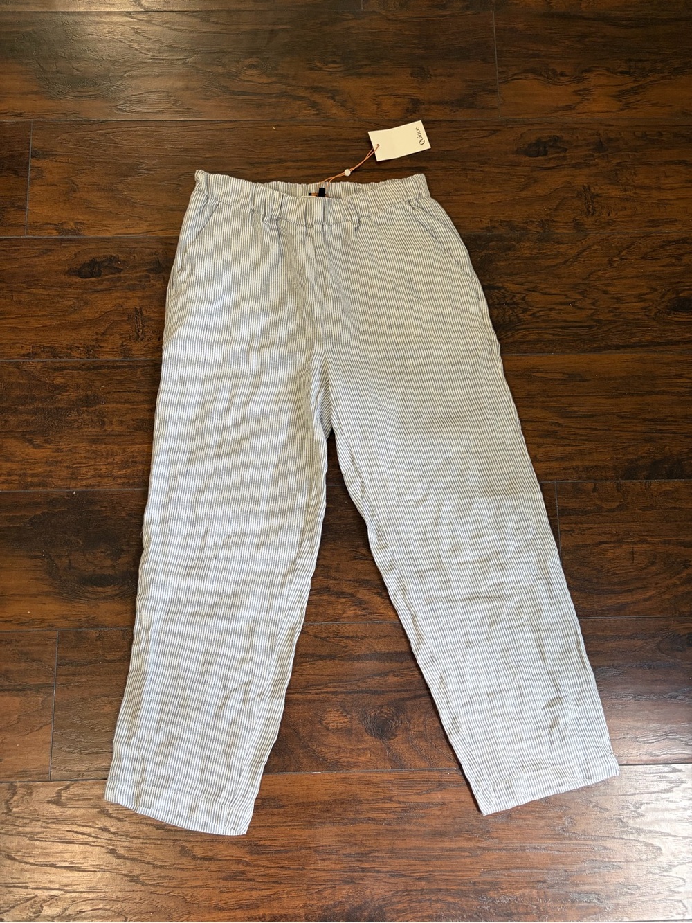 Quince Blue and White Linen Pants